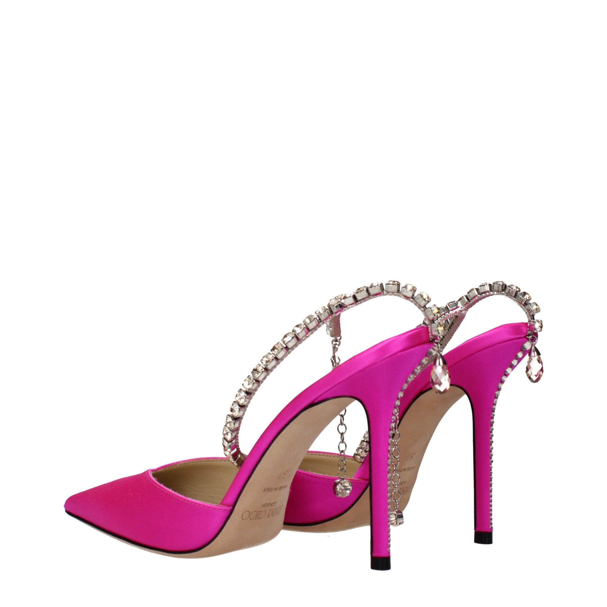 Jimmy Choo Saeda Satin Stiletto Heel Pumps - Fuchsia Pink