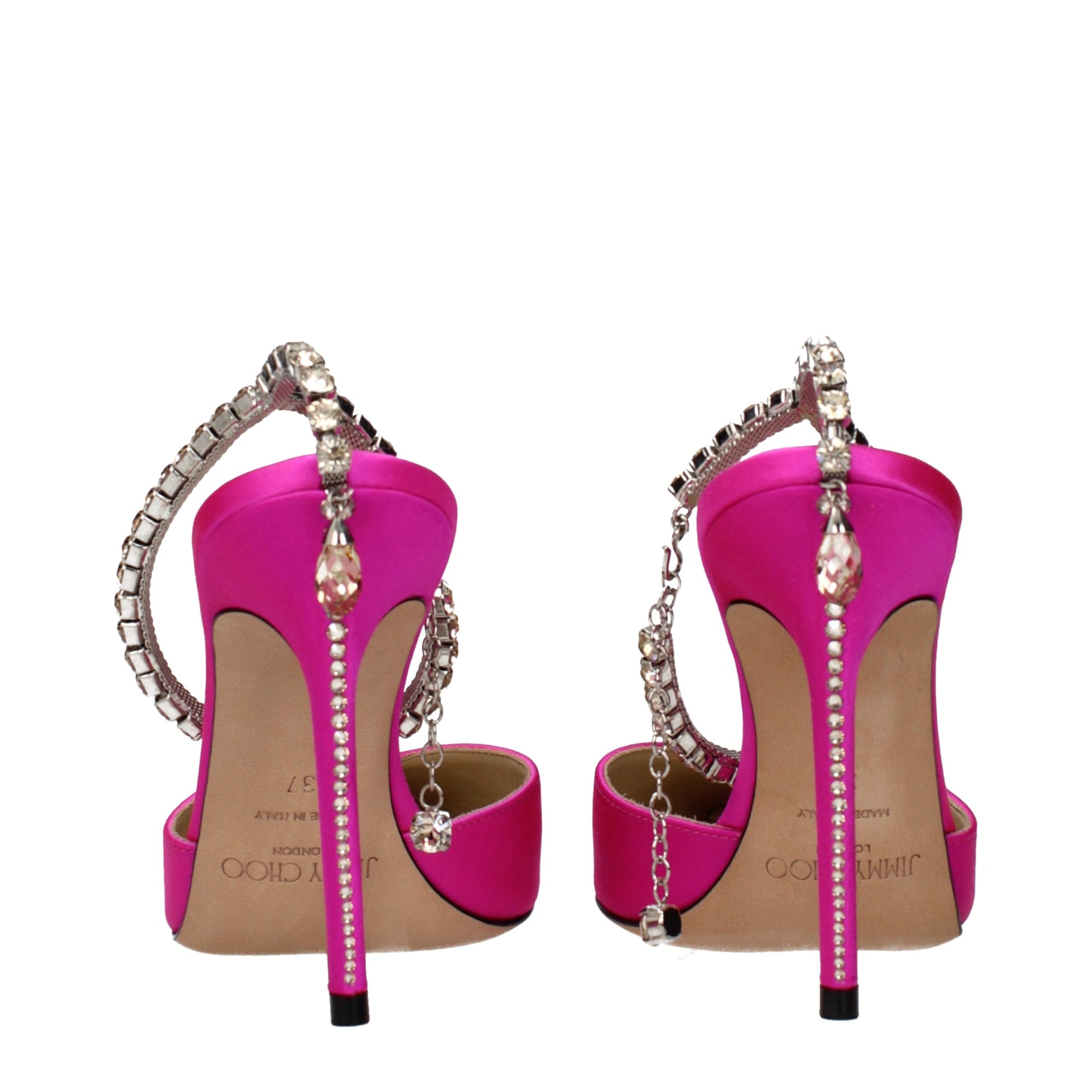 Jimmy Choo Saeda Satin Stiletto Heel Pumps - Fuchsia Pink