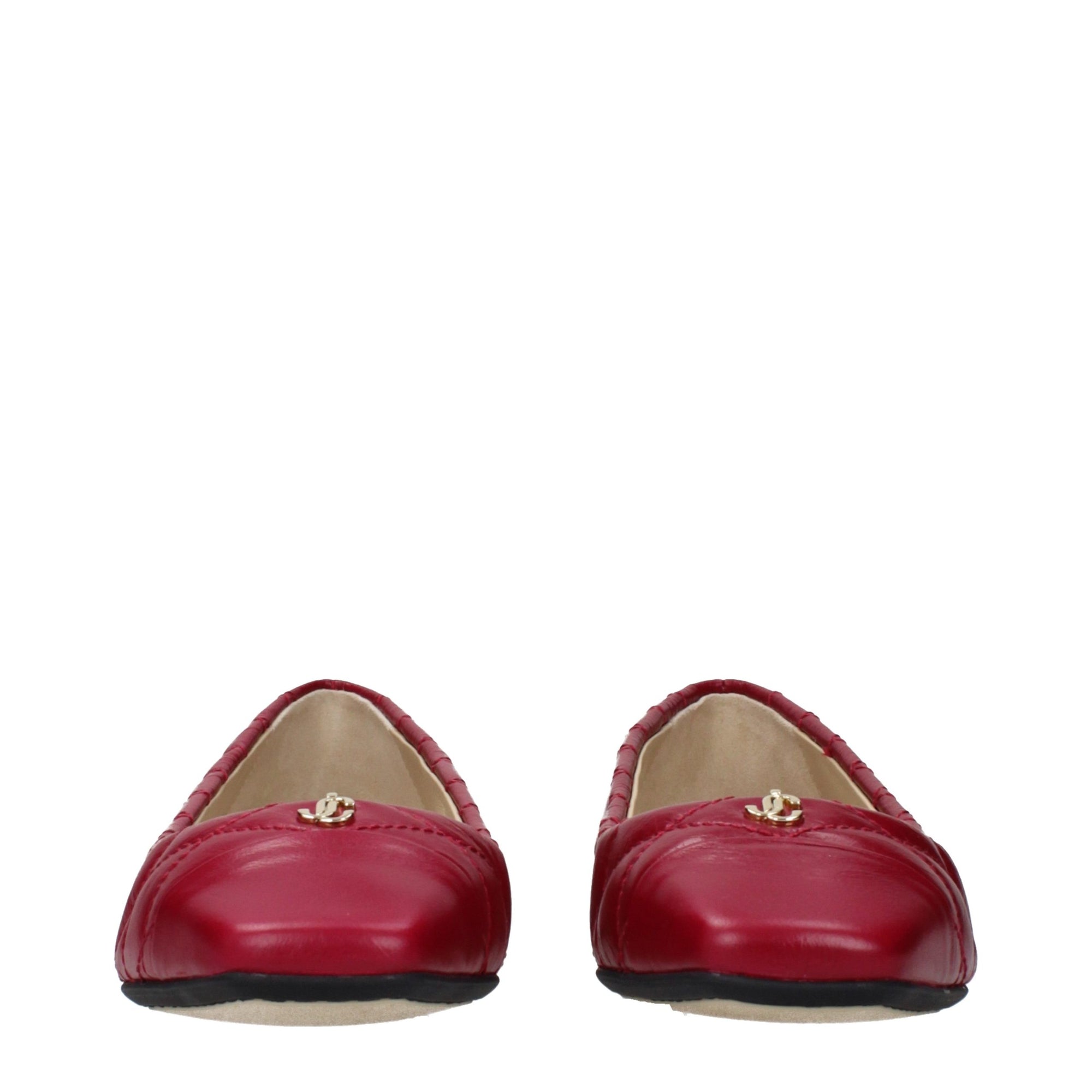 Jimmy Choo Leni Quilted Leather Ballet Flats - Raspberry Red