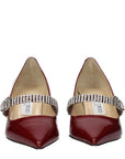 Jimmy Choo Noa Pumps Mary Jane Heels - Burgundy Red