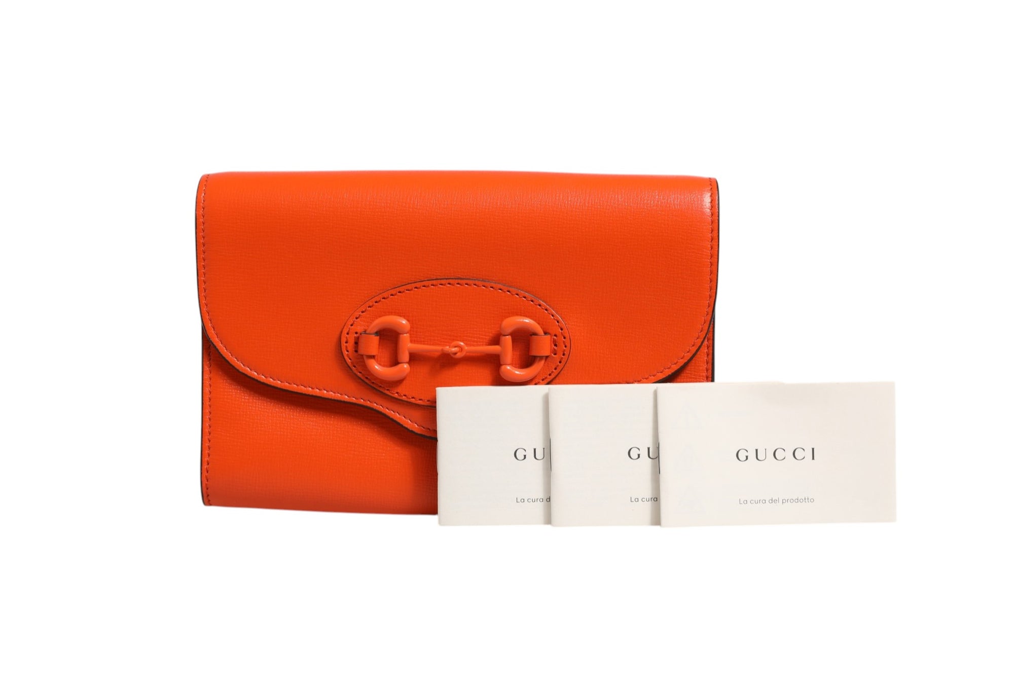 Gucci Horsebit 1955 Enamel Mini Shoulder Bag - Orange