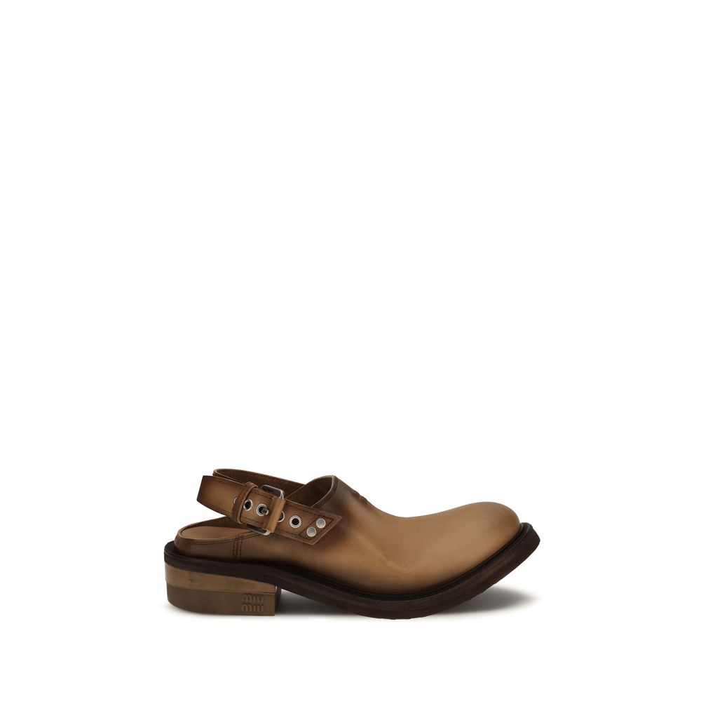 Miu Miu Foule Leather Mules