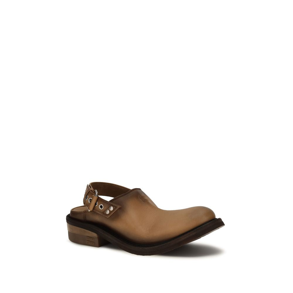 Miu Miu Foule Leather Mules