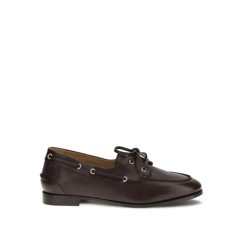 Bally Plume Leather Boat Shoes - Dark Chocolate
