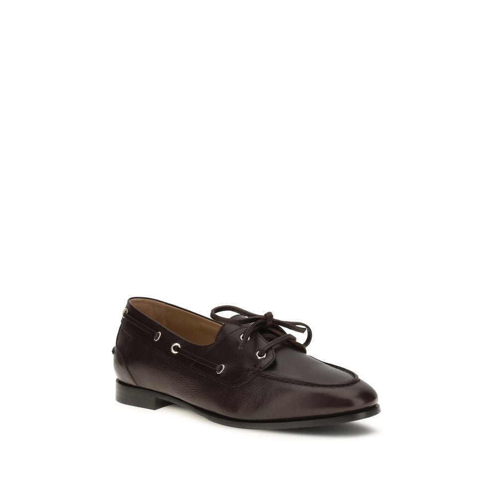 Bally Plume Leather Boat Shoes - Dark Chocolate