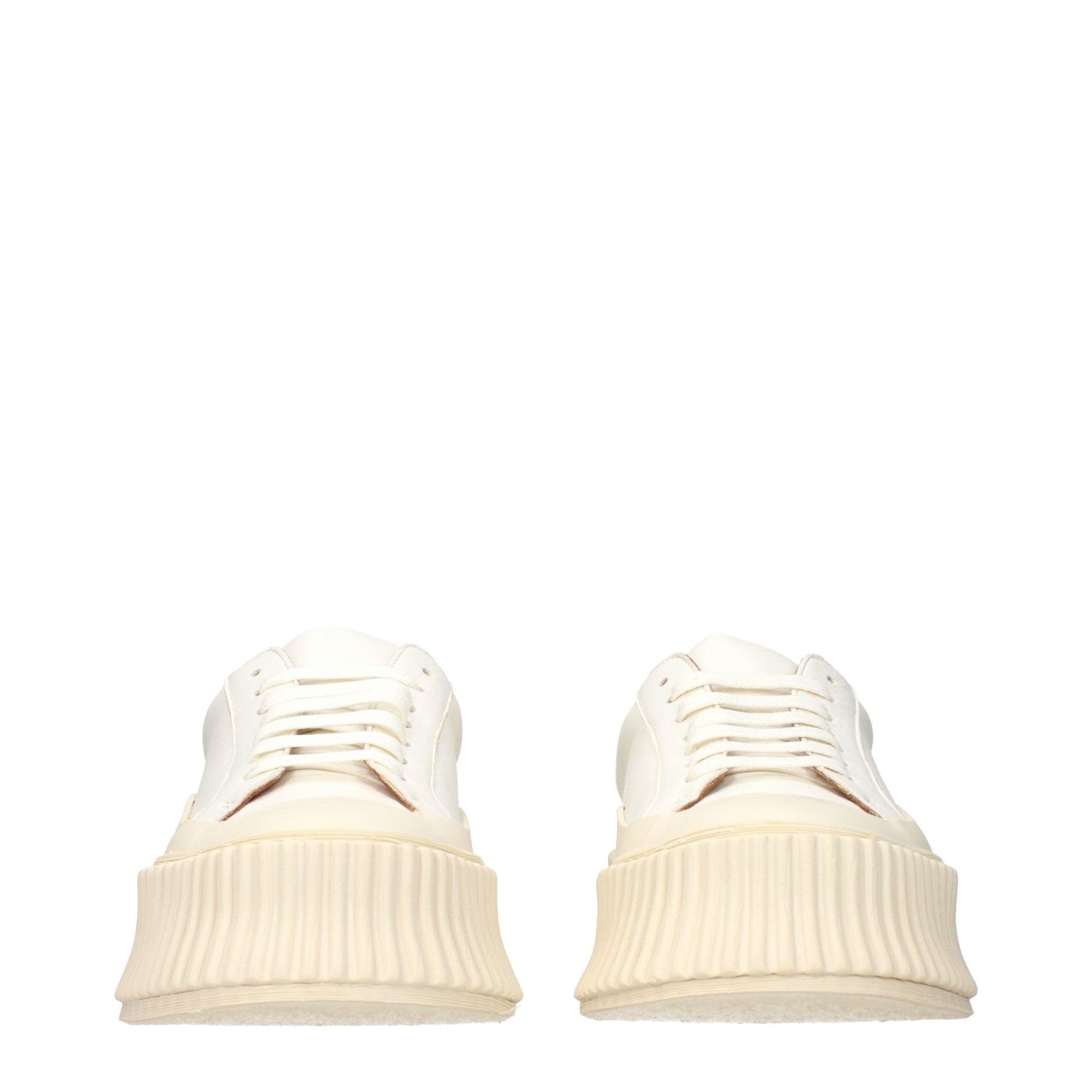 Jil Sander Leather Chunky Platform Sneakers - Ivory
