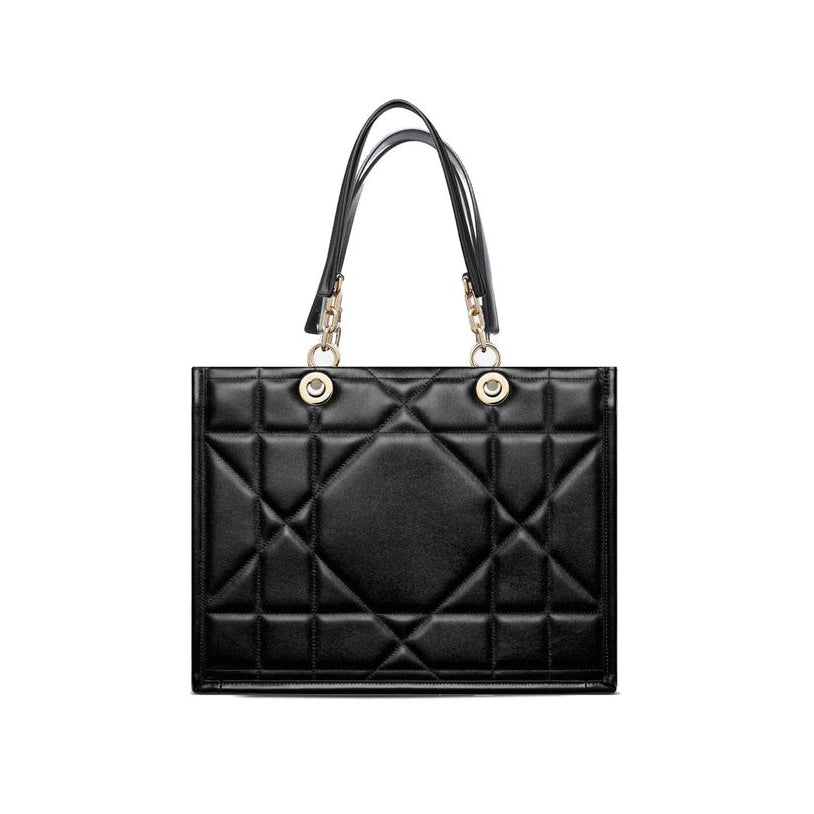 Dior Medium Black Leather Tote Bag