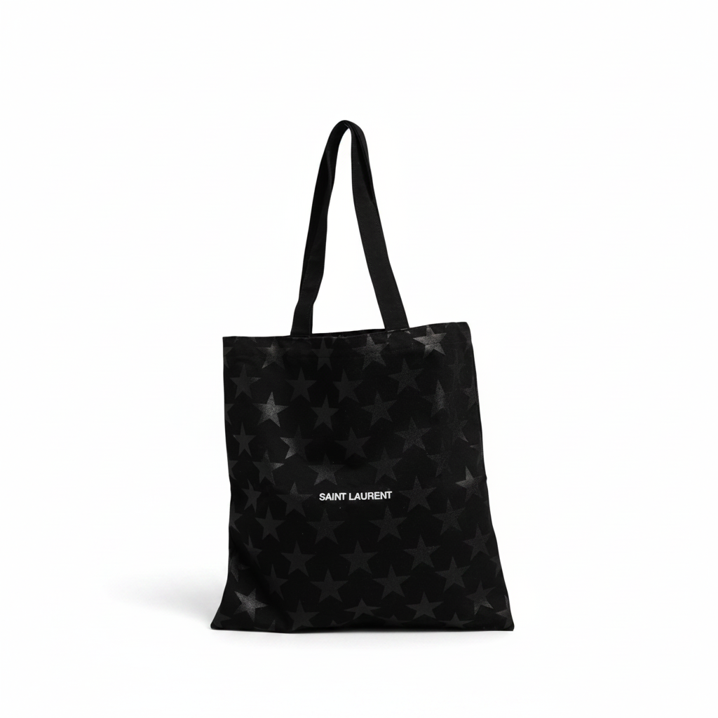 Saint Laurent Rive Droite Star Print Tote Bag - Black