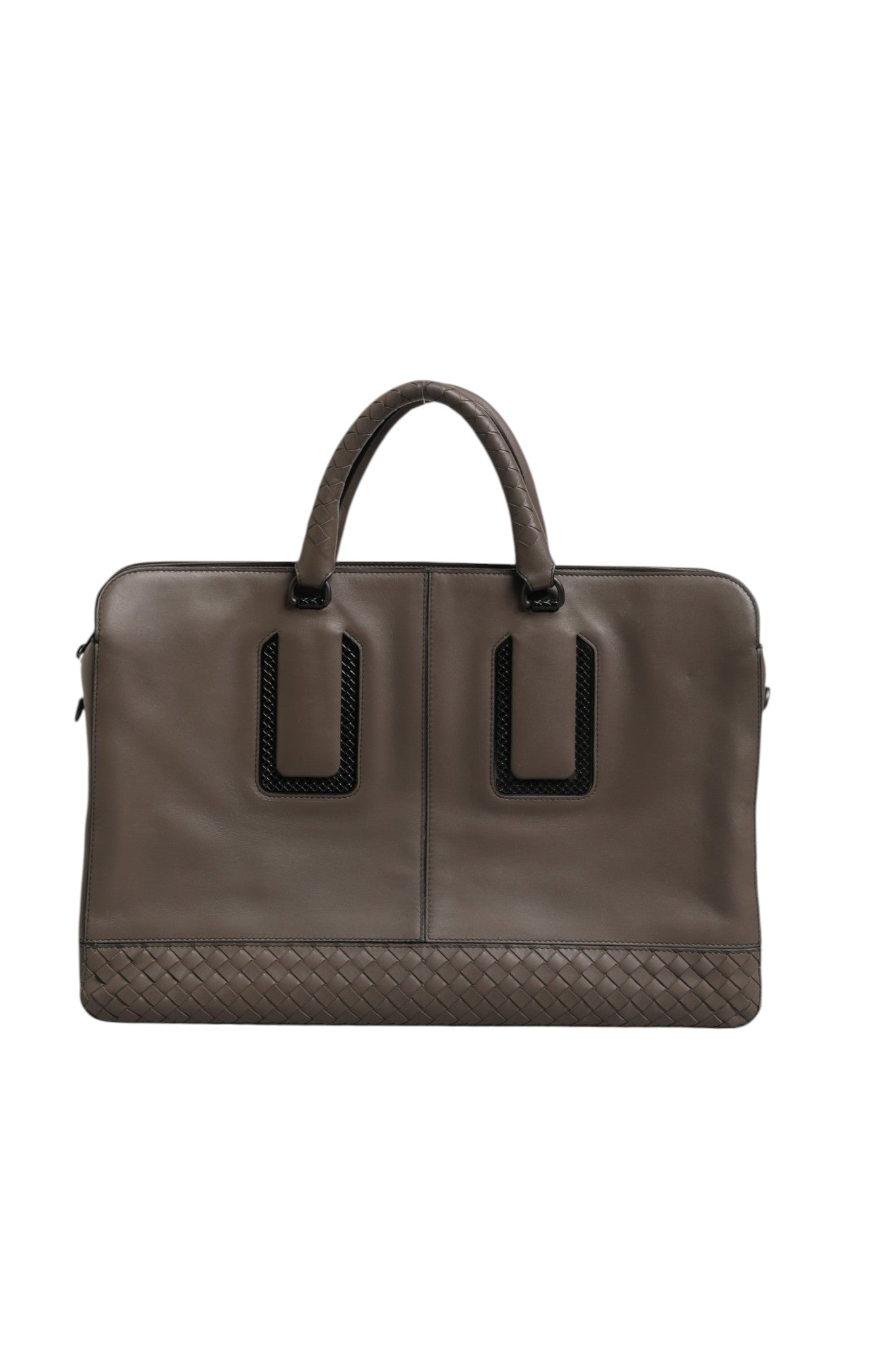 Bottega Veneta Getaway Intrecciato Leather Briefcase - Brown