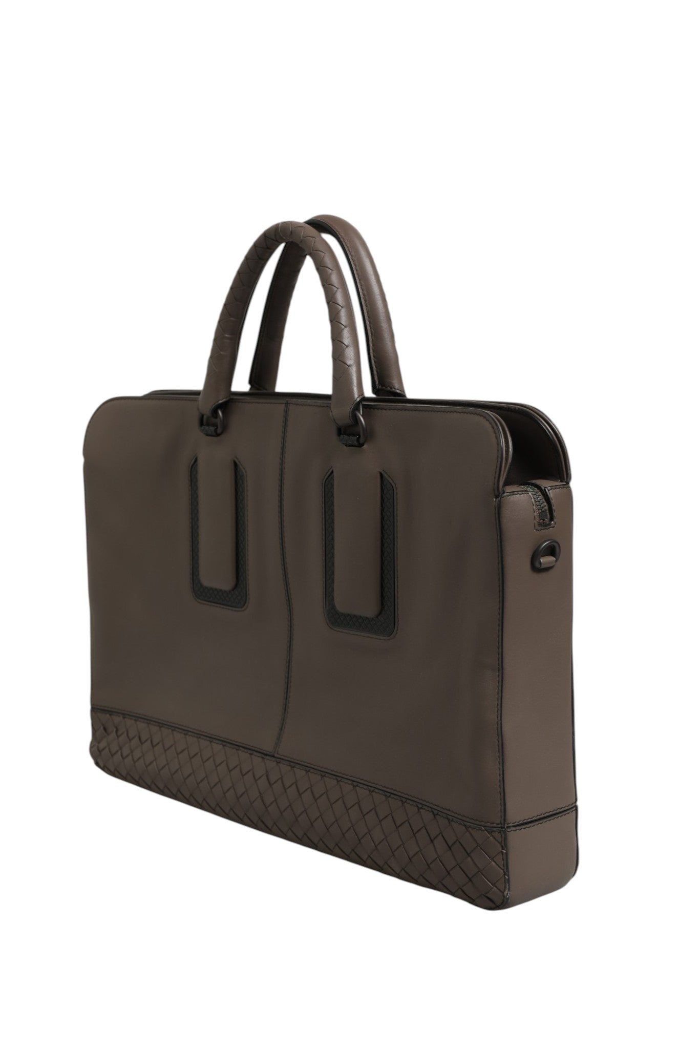 Bottega Veneta Getaway Intrecciato Leather Briefcase - Brown