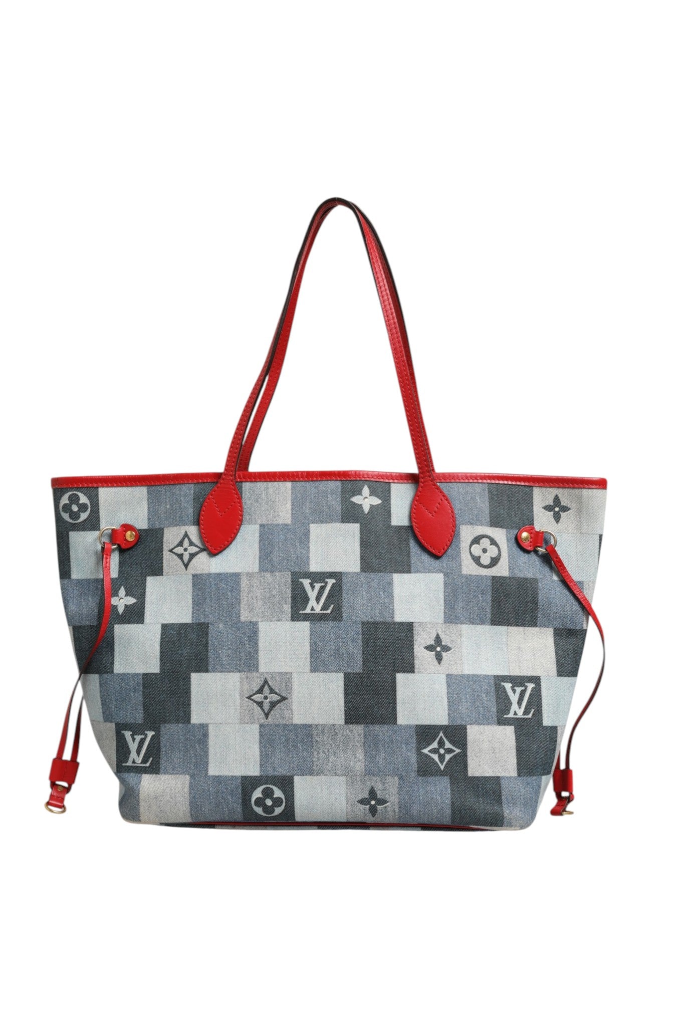 Used Louis Vuitton Neverfull Patchwork Monogram Denim Tote Bag