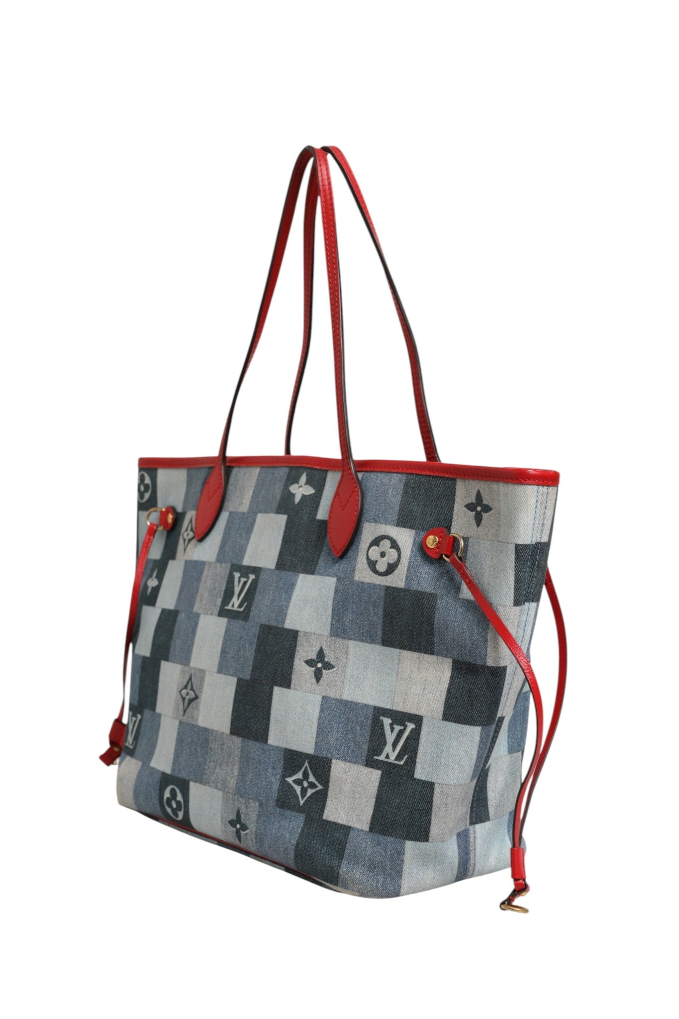 Used Louis Vuitton Neverfull Patchwork Monogram Denim Tote Bag