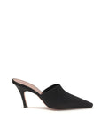 Amina Muaddi Jamie Silk High Heel Mule - Black