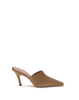 Amina Muaddi Jamie Silk High Heel Mule - Brown