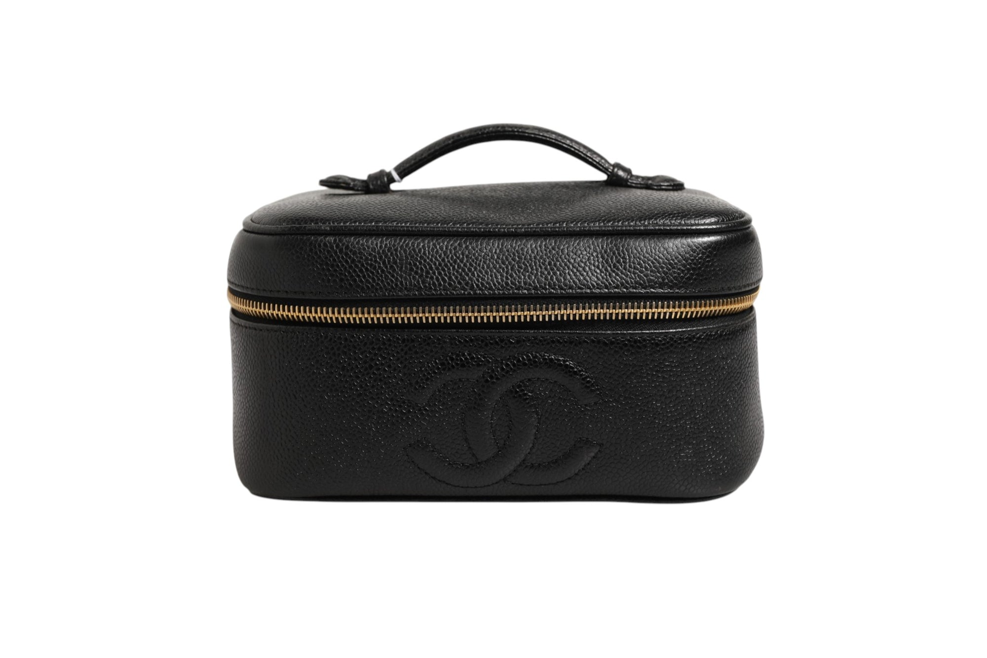 Chanel Black And Gold Makeup Bag - Black