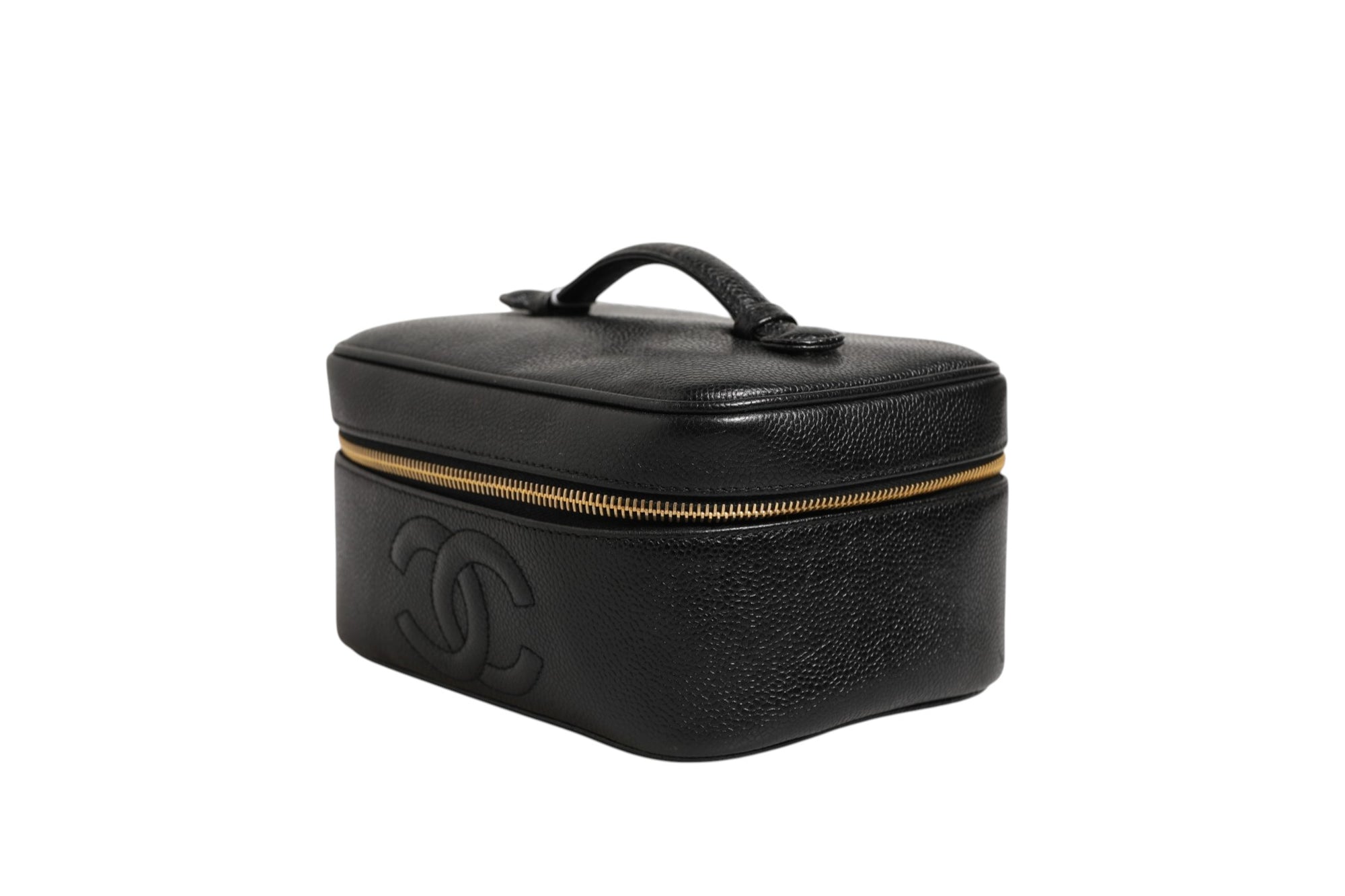 Chanel Black And Gold Makeup Bag - Black
