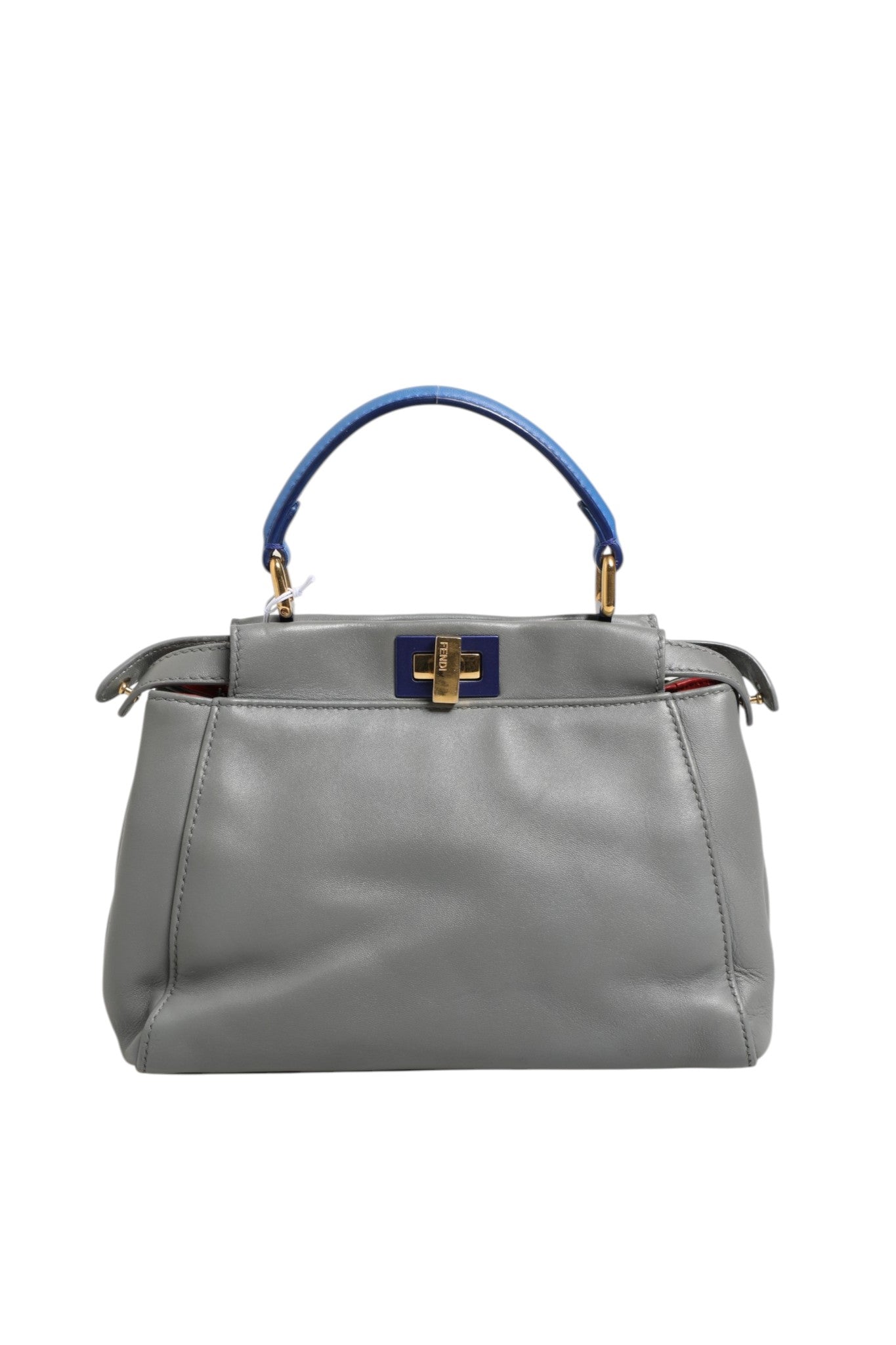 Fendi Mini Peekaboo Top Handle Handbag - Blue-Grey
