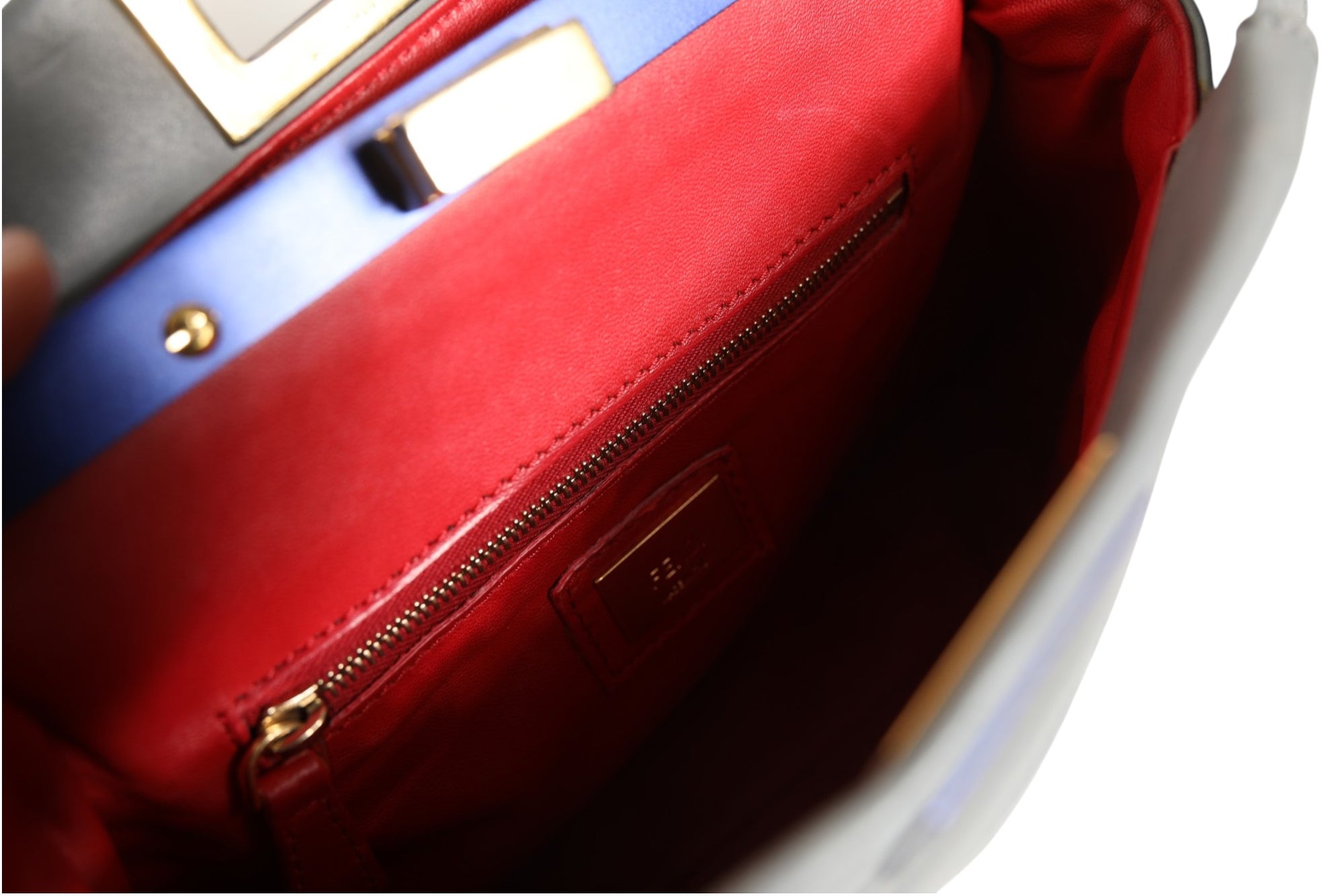 Fendi Mini Peekaboo Top Handle Handbag - Blue-Grey