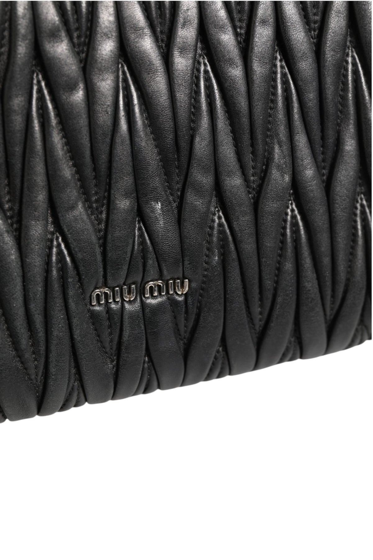 Miu Miu Confidential Matelasse Leather Flap Shoulder Bag - Black