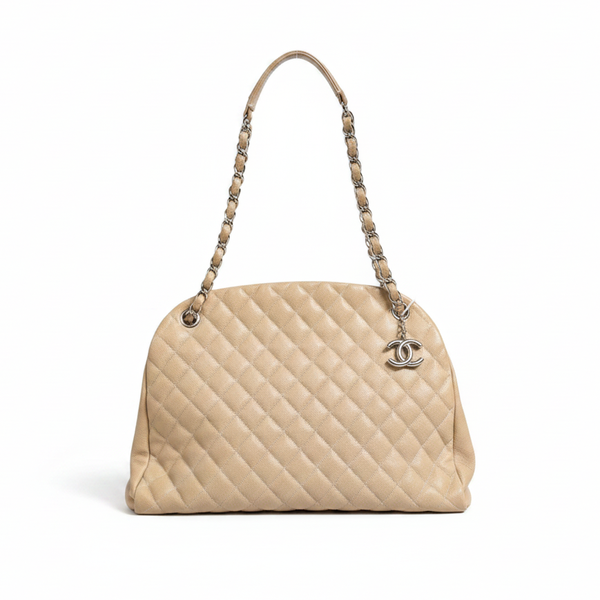 Chanel Just Mademoiselle Bowler Bag - Beige/Light Brown
