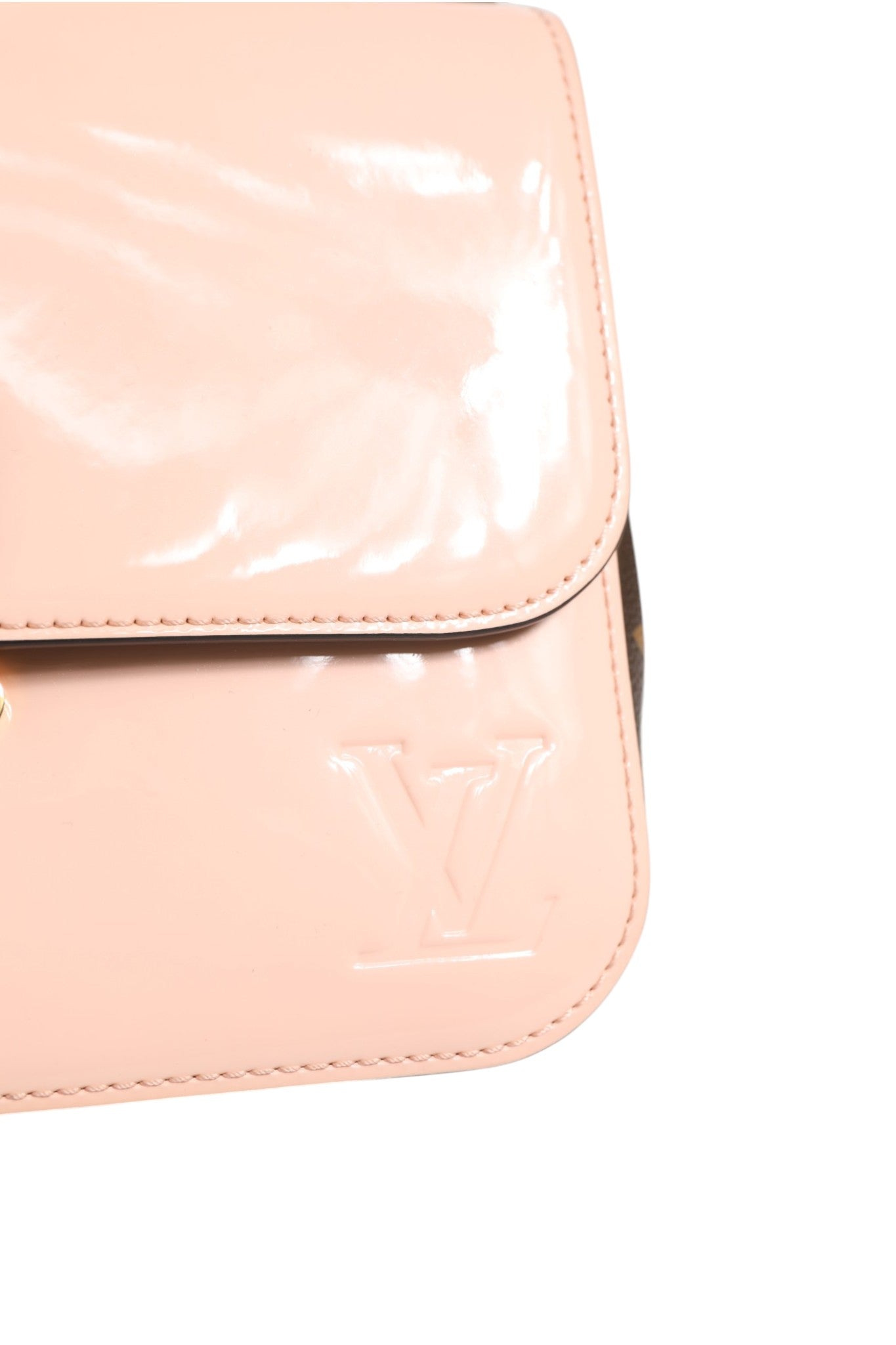 Used Louis Vuitton Vernis Leather Cherrywood BB Shoulder Bag - Pink