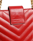 Saint Laurent Cassandre Grained Leather Tote Bag - Red