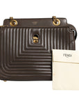 Fendi Quilted Dotcom Click Small Leather Shoulder Bag - Brown