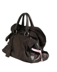 Prada Metallic Nappa Leather Ruffle Shoulder Bag - Brown