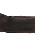 Prada Metallic Leather Ruffle Top Shoulder Bag - Brown