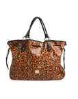MCM Visetos Leopard Aren Medium Shopper Tote