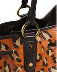 MCM Visetos Leopard Aren Medium Shopper Tote