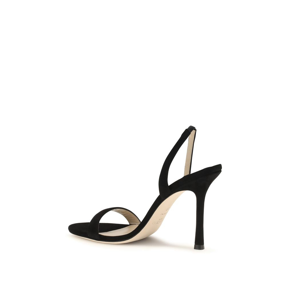 Jimmy Choo Jenn Leather Stiletto Heel Sandals - Black