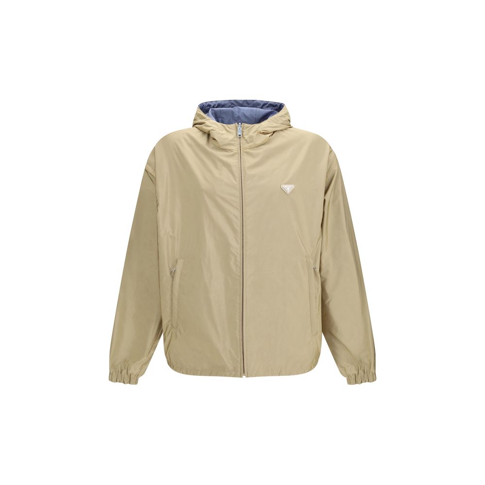 Prada Re-Nylon Reversible Down Jacket - Beige &amp; Blue