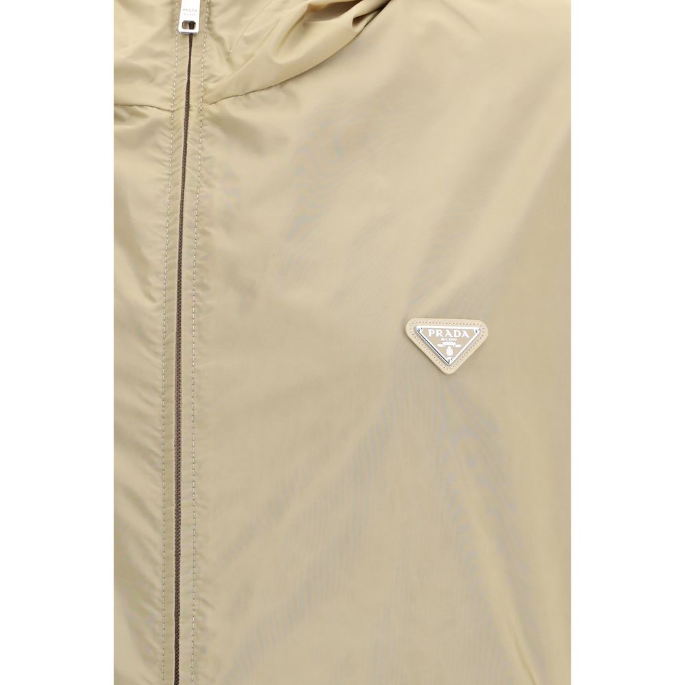 Prada Re-Nylon Reversible Down Jacket - Beige &amp; Blue