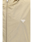 Prada Re-Nylon Reversible Down Jacket - Beige & Blue