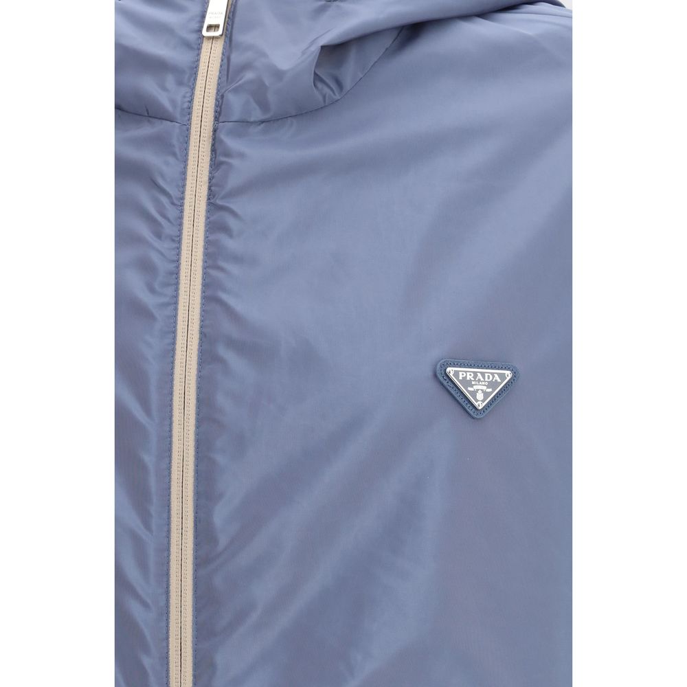 Prada Re-Nylon Reversible Down Jacket - Beige &amp; Blue