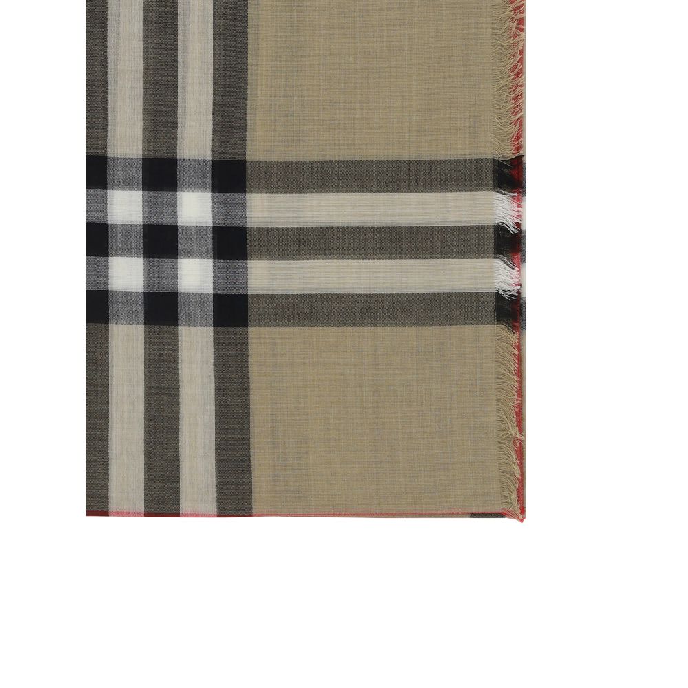 Burberry Wide Giant Check Gauze Scarf