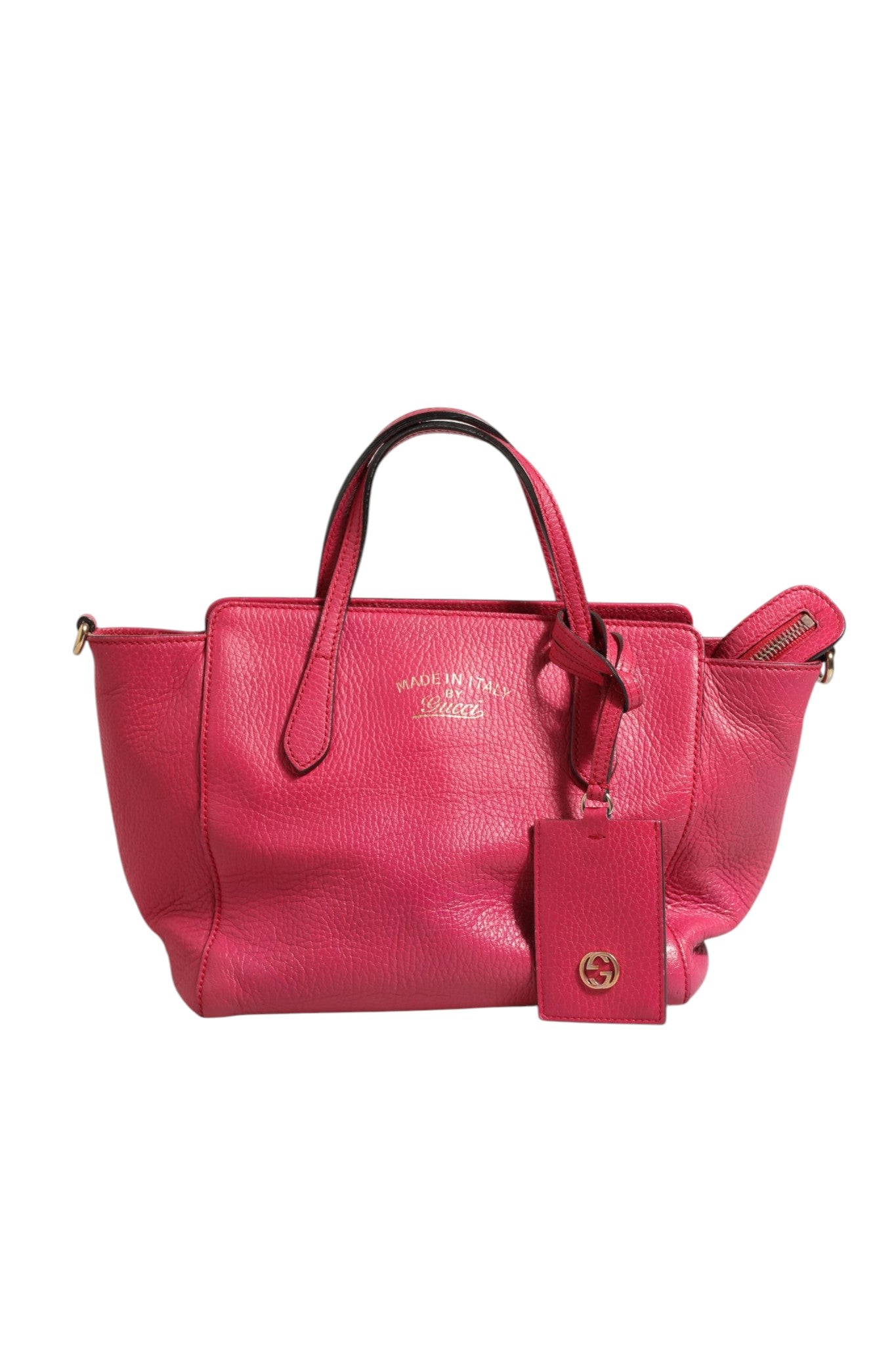 Gucci Swing 2Way Leather Tote Bag - Fuchsia Pink