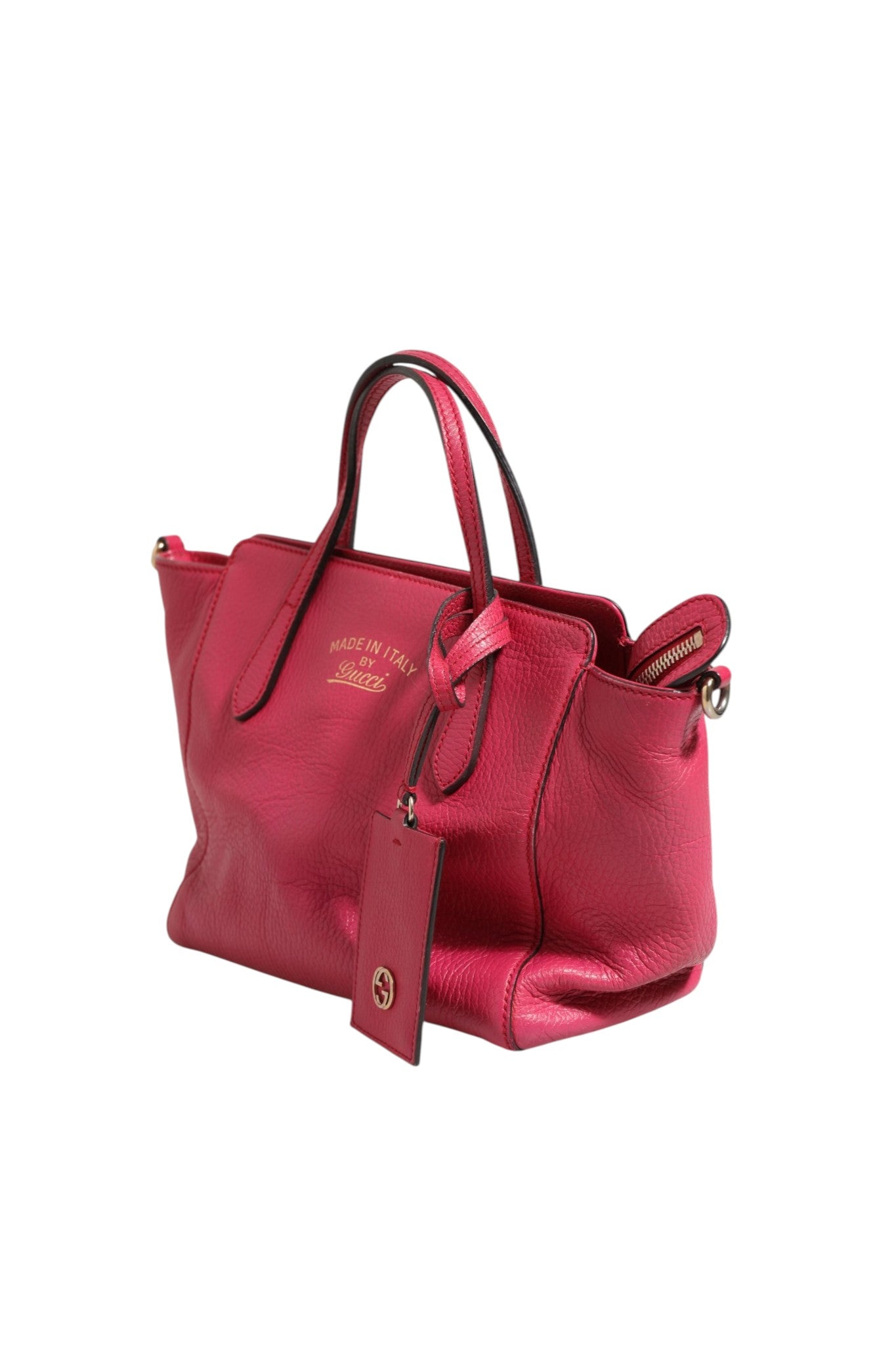 Gucci Swing 2Way Leather Tote Bag - Fuchsia Pink