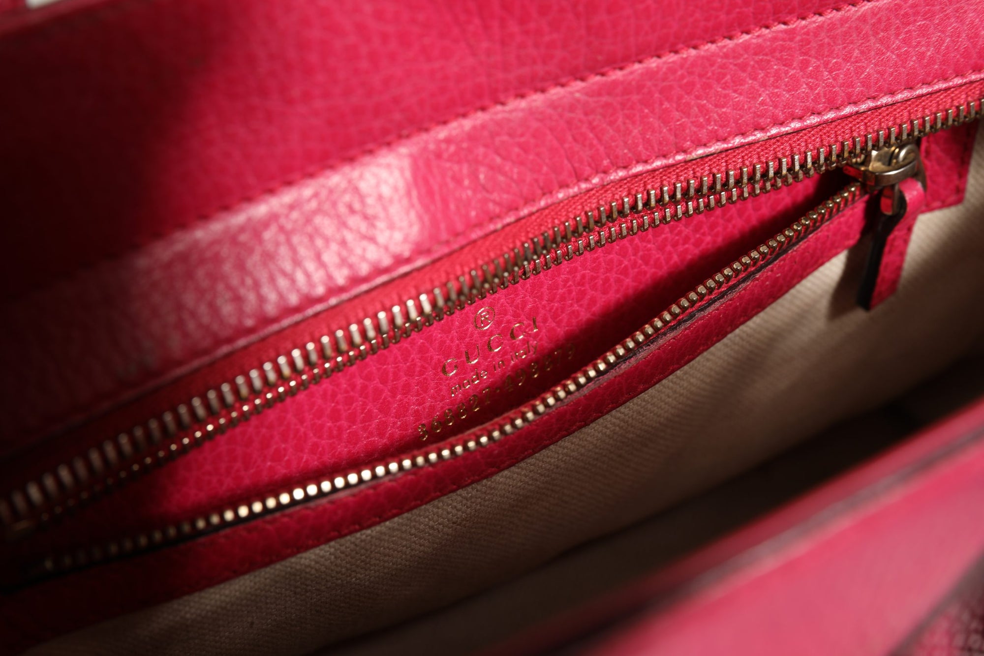 Gucci Swing 2Way Leather Tote Bag - Fuchsia/Magnolia Pink