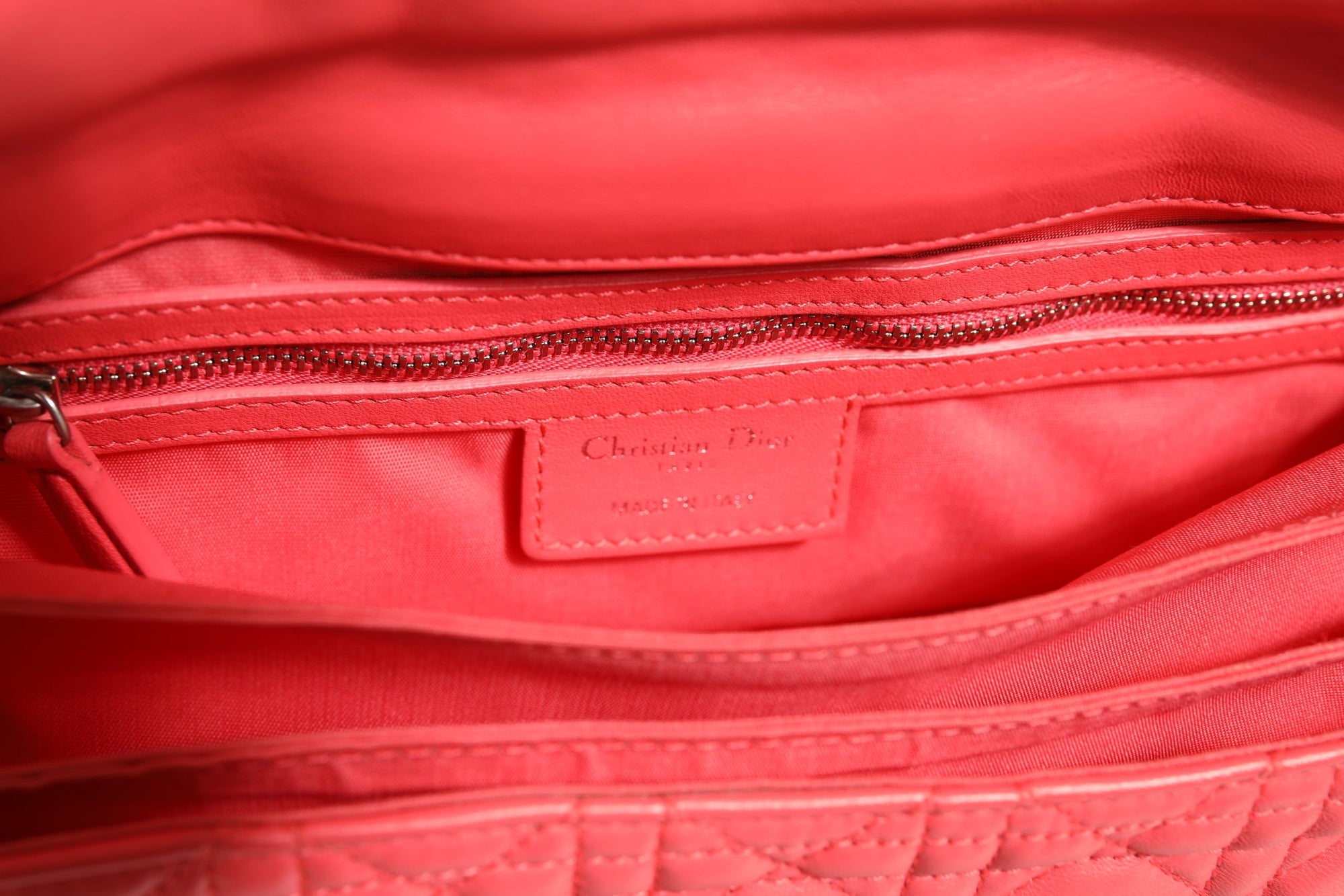 Christian Dior Miss Dior Bag In Cannage Leather - Coral