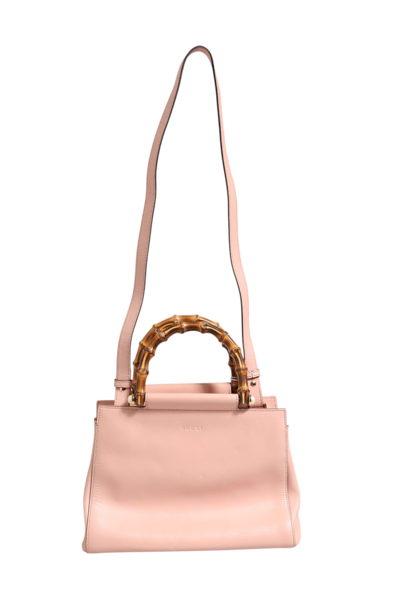 Gucci Nymphaea Leather Small Top Handle Bag - Pink And White