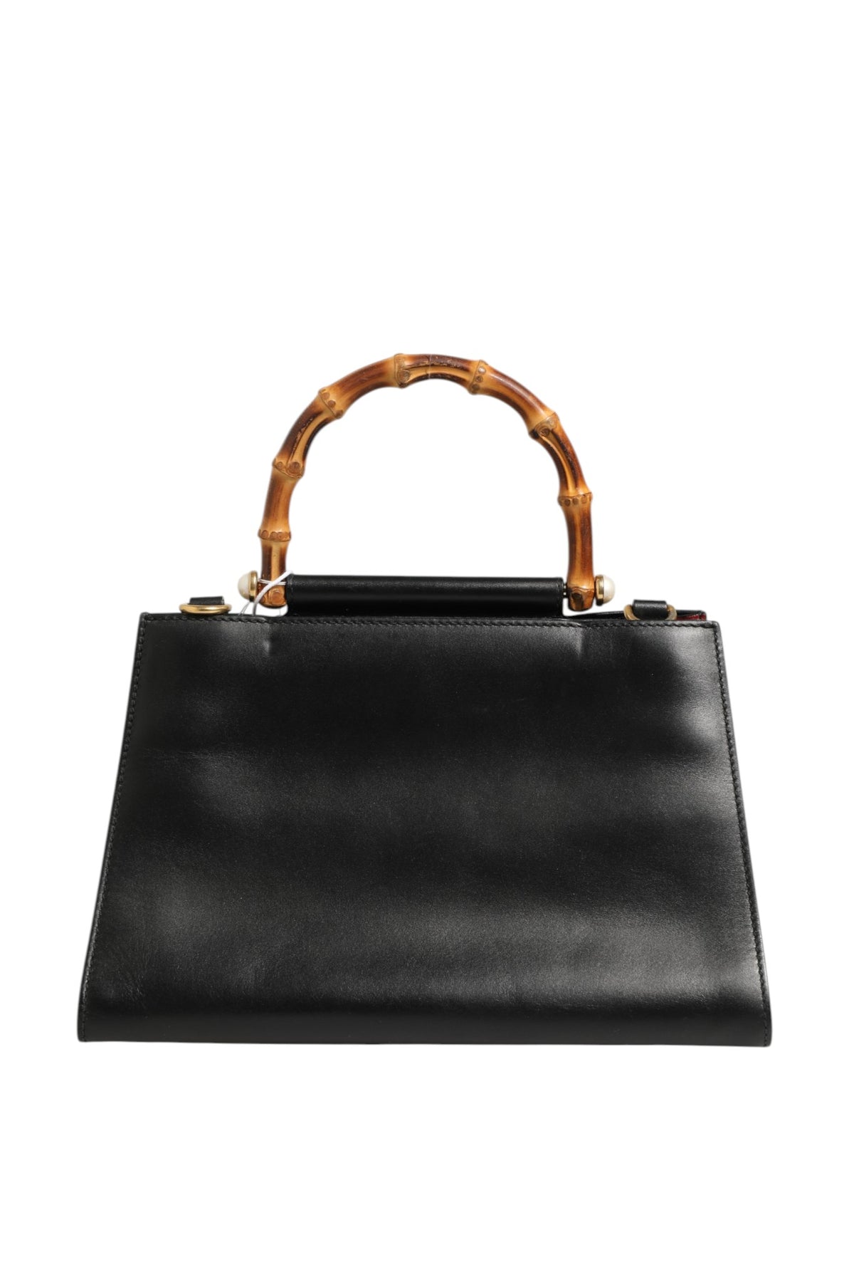 Gucci Nymphaea Bamboo Top Handle Leather Bag - Black