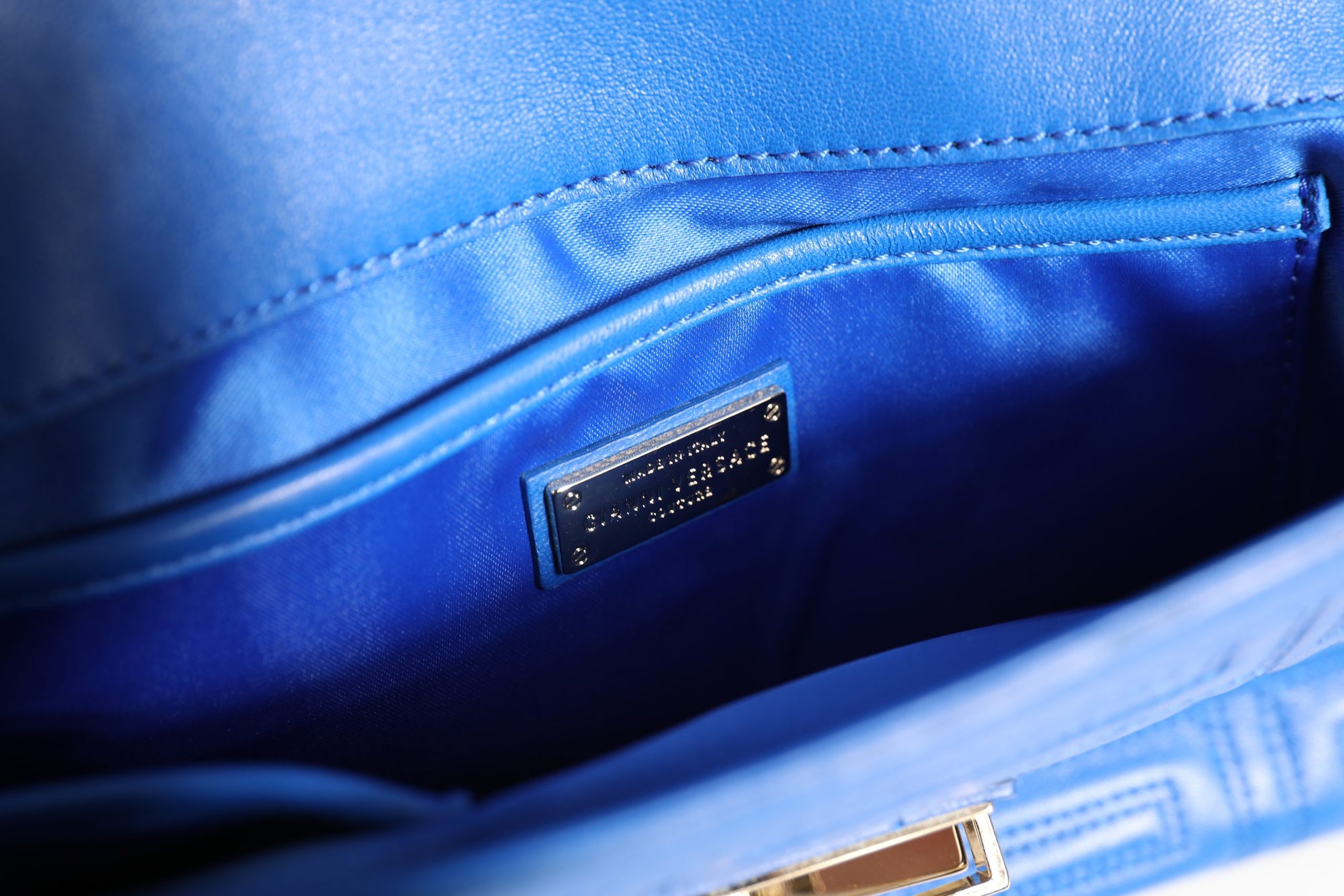 Versace Couture Quilted Leather Shoulder Bag - Blue