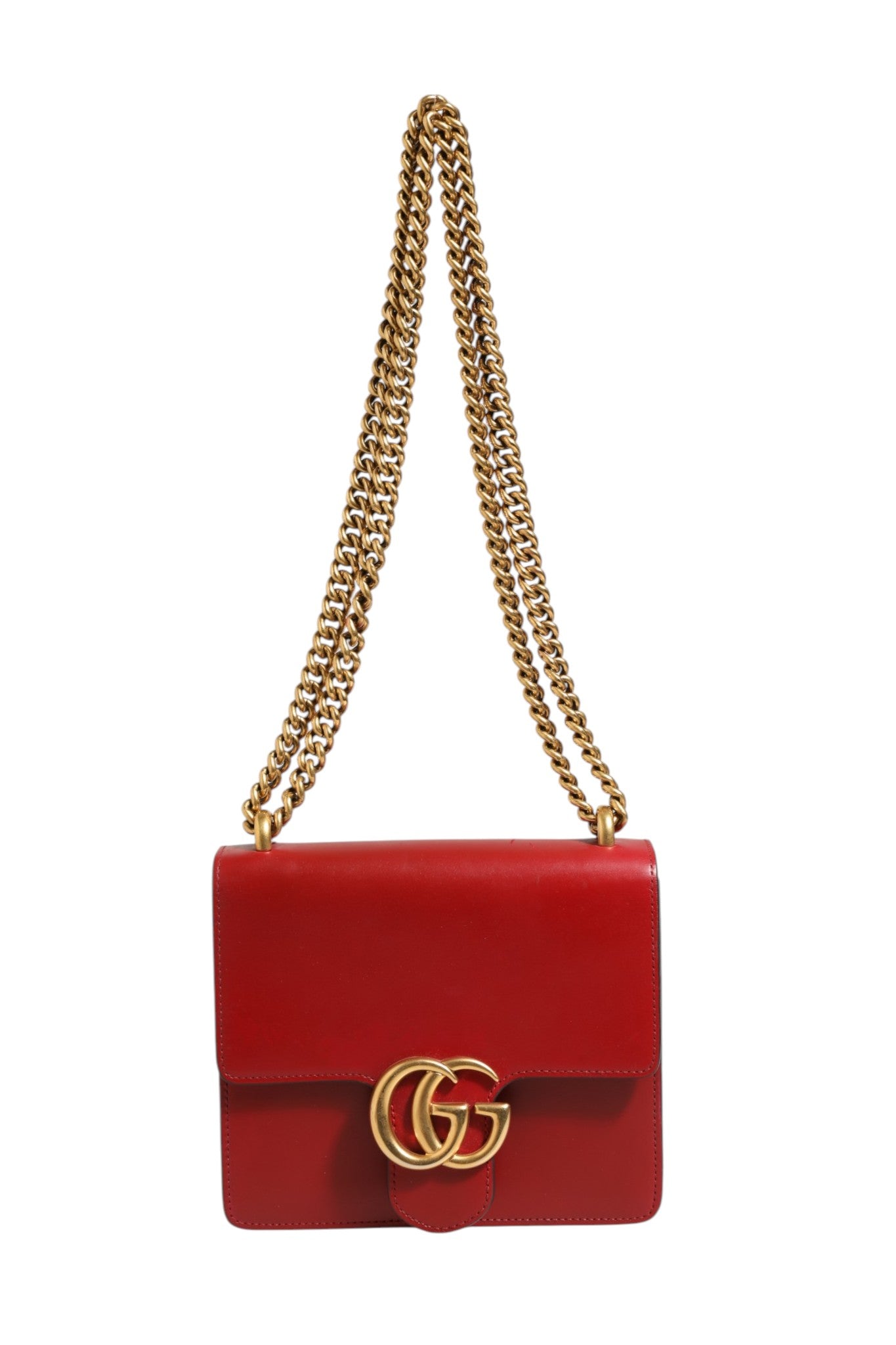 Gucci Marmont Small Leather Shoulder bag - Rosso Ancora Red