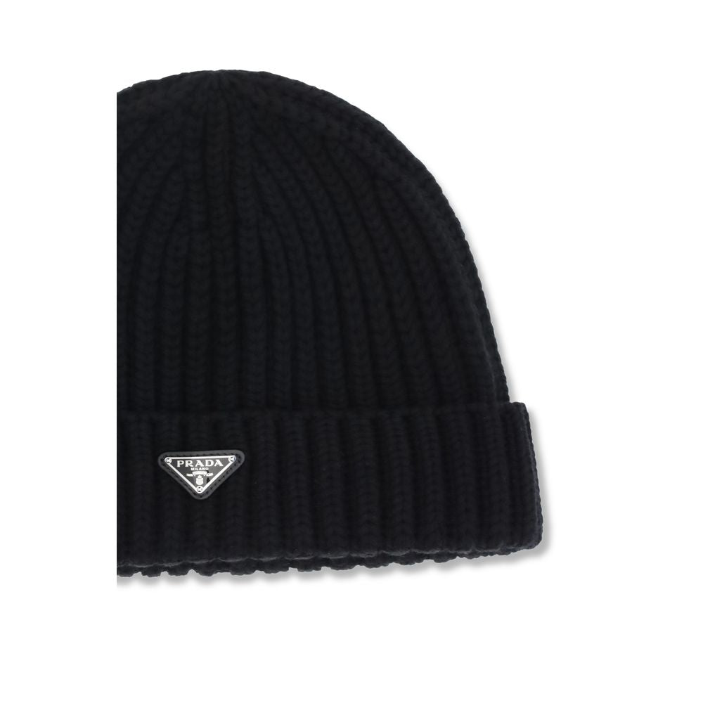 Prada Virgin Wool Beanie - Black