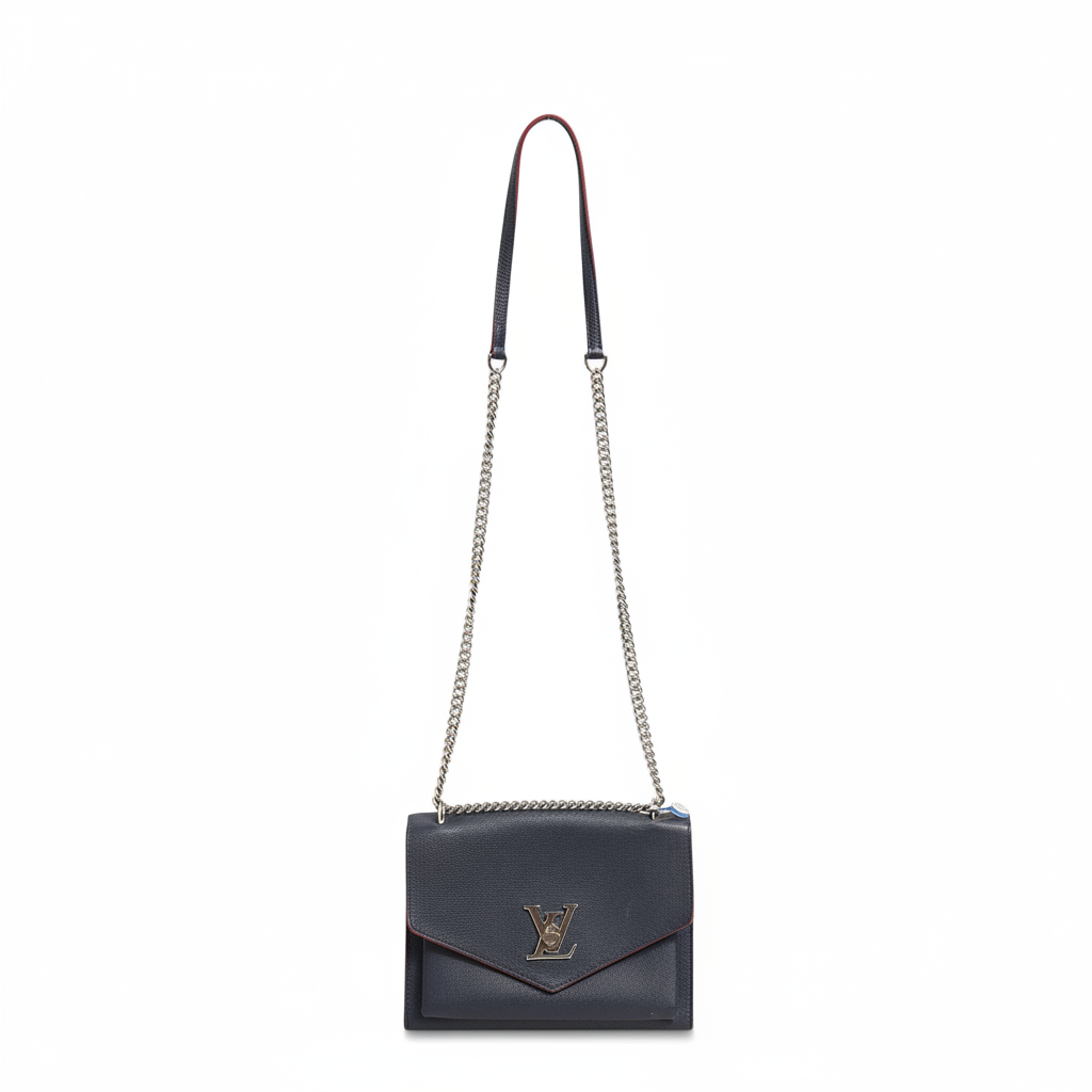 Louis Vuitton Mylockme Leather Chain Shoulder Bag - Navy Blue