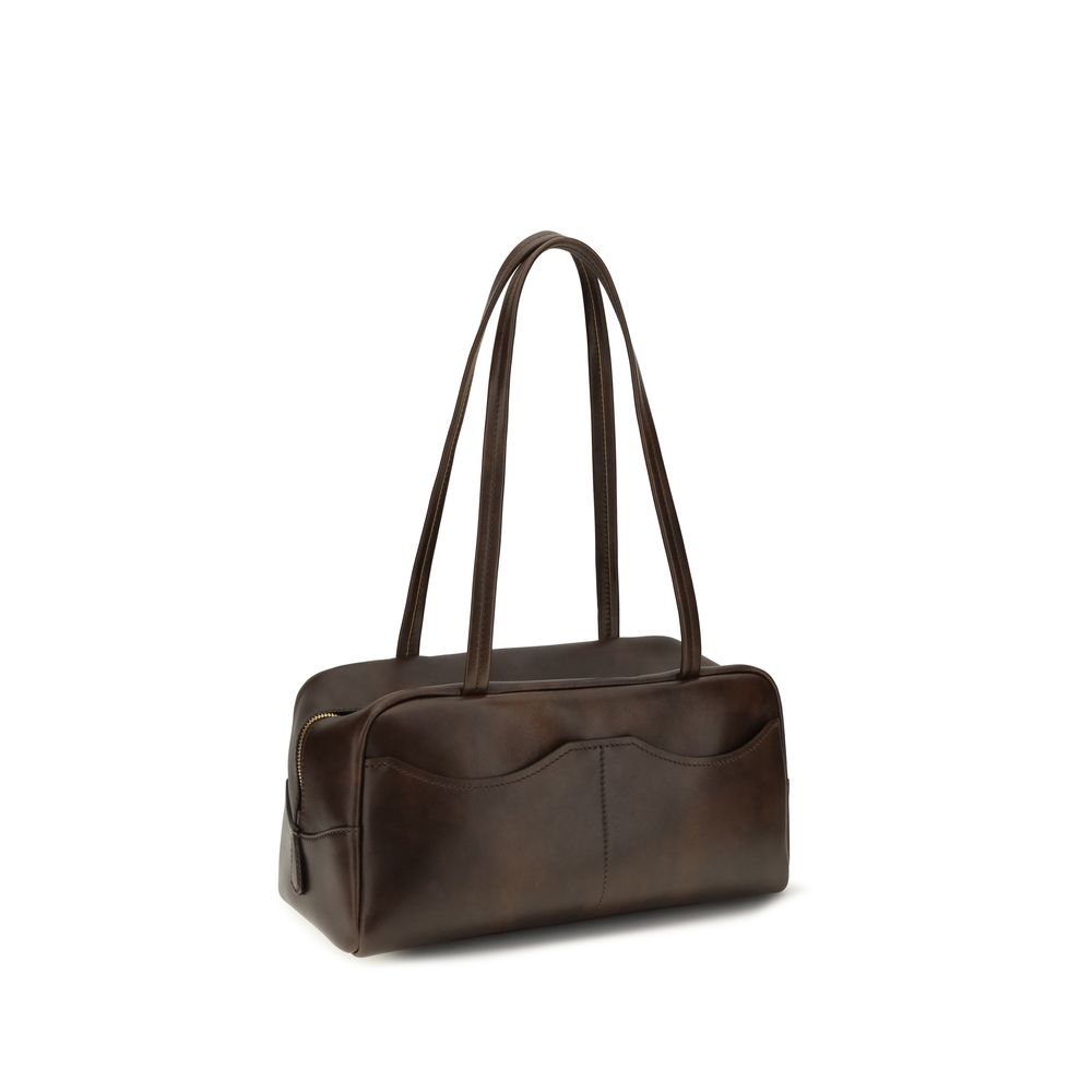 Prada Vintage Leather Large Carry Bag - Brown