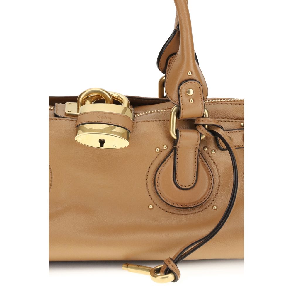 Chloé Leather Paddington Shoulder Bag - Camel Brown