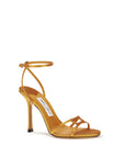 Jimmy Choo Leo Silk Stiletto Heel Sandals - Sunset Orange